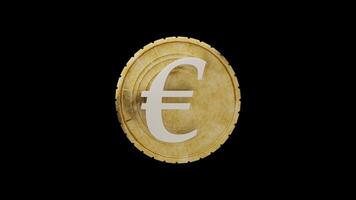dourado euro 3d moeda video