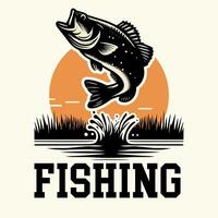 Vector simple and minimalist fishing t-shirt design