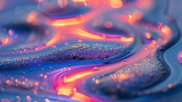 AI generated Close-Up of Colorful Liquid Substance photo