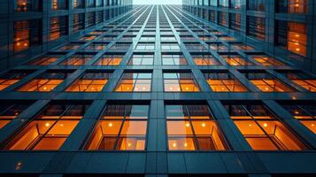 AI generated Towering Building With Numerous Windows photo