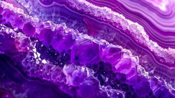 AI Generated Close-up of a stunning amethyst crystal with vibrant purple hues photo