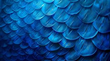 AI Generated Vibrant blue fish scales texture photo