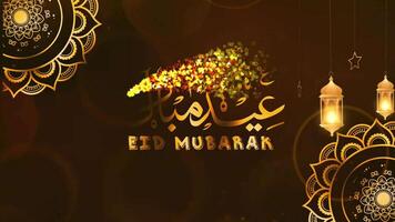 eid Mubarak celebração ouro tema v6 video
