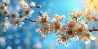 AI generated Cluster of Flowers Hanging on a Branch photo