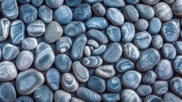 AI Generated Smooth striped pebbles texture background photo