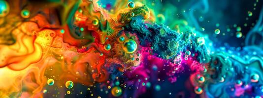 AI Generated Vibrant abstract liquid color flow background photo