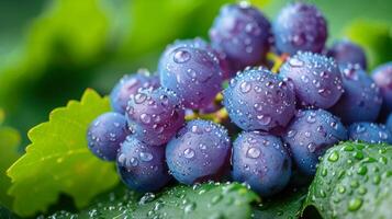 AI generated Fresh Grapes With Water Droplets photo