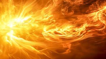 AI Generated Dynamic image of intense flames and glowing energy with a vibrant orange hue photo