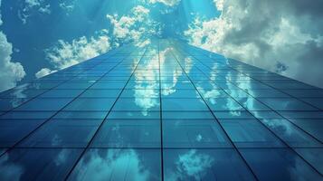 AI generated Tall Building With Clouds photo