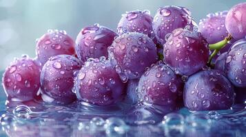 AI generated Grapes Covered in Water Droplets photo