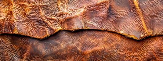 AI Generated High-resolution image showcasing the intricate textures of a leather surface with natural folds photo