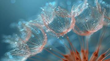 AI generated Glistening Dandelion With Water Droplets photo