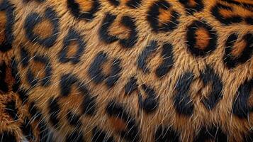 ai generado cerca arriba de leopardo piel foto