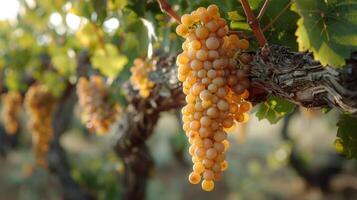 AI generated Bunch of Grapes Hanging From Vine photo