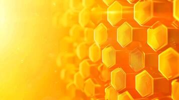 AI Generated Golden honeycomb pattern under warm light photo