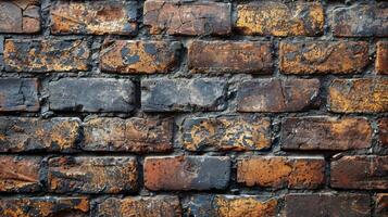 AI generated Close Up of Brick Wall Constructed With Bricks photo