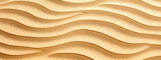 AI Generated Wavy pattern of golden sand dunes, creating a natural abstract desert landscape photo