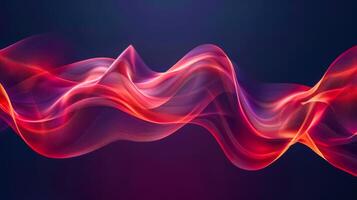 AI Generated Vibrant digital art of a dynamic, flowing wave pattern with a gradient of pink and purple hues photo