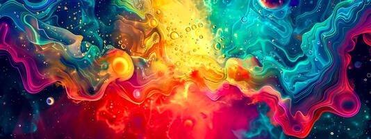 AI Generated Vivid abstract fluid art background photo