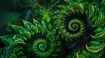 AI Generated Abstract fractal artwork resembling natural ferns photo