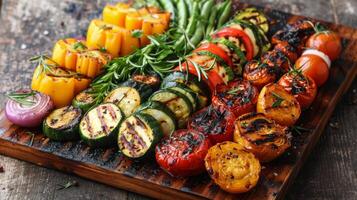 AI generated Metal Bowl Filled With Various Vegetables photo