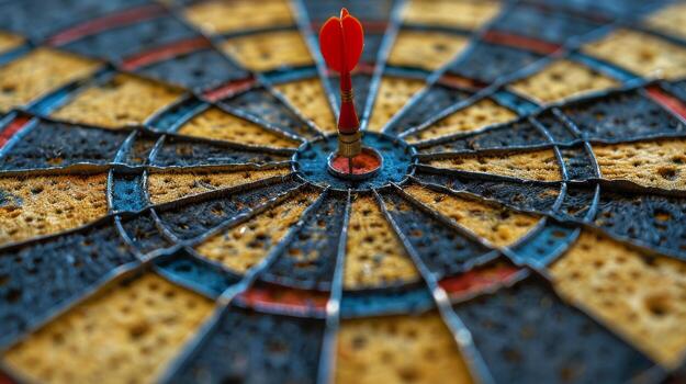 AI generated Winning Bullseye Hit With Dart photo