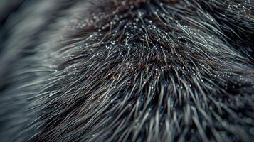 AI generated Close Up of a Black Dogs Fur photo