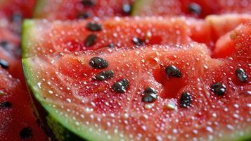 AI generated Slices of Watermelon With Seeds photo