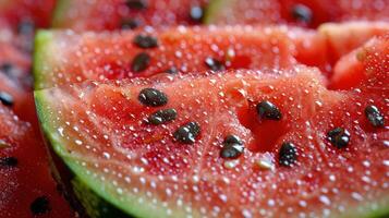 AI generated Slices of Watermelon With Seeds photo