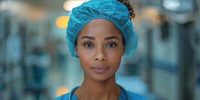 AI generated Smiling Woman in Scrubs photo