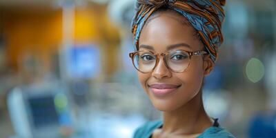 AI generated Smiling Woman in Scrubs photo