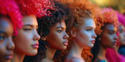 AI generated Diverse Group of Women With Different Colored Hair photo