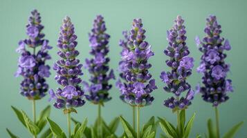 AI generated Purple Flowers in Vase photo