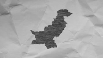 Pakistan kaart animatie Aan een wit papier achtergrond video