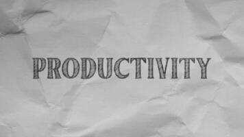 Productivity animation on a white paper background video