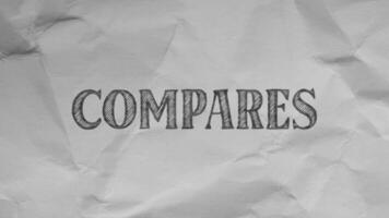 compare animation sur une blanc papier Contexte video