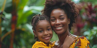 AI generated Woman and Child Smiling for Camera photo