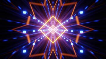 Abstract seamless looped neon animation of Infinite square tunnel. VJ Loop. 3d render. video