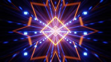 Abstract seamless looped neon animation of Infinite square tunnel. VJ Loop. 3d render. video