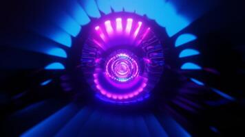 Abstract neon blue purple psychedelic hypnotic VJ loop background. 3D graphics for music stage transition, shows, retro, hitech. video