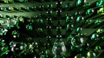 Abstract round waving green metal glass geometric VJ loop. video