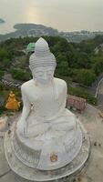 gros Bouddha statue à le coucher du soleil dans Phuket, Thaïlande. video