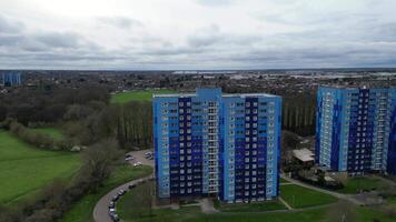 High Angle View of North Luton City During Cloudy and Rainy Day. Luton, England UK. March 19th, 2024 video