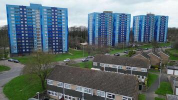 High Angle View of North Luton City During Cloudy and Rainy Day. Luton, England UK. March 19th, 2024 video