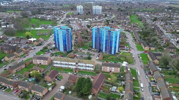 High Angle View of North Luton City During Cloudy and Rainy Day. Luton, England UK. March 19th, 2024 video