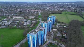 High Angle View of North Luton City During Cloudy and Rainy Day. Luton, England UK. March 19th, 2024 video