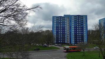 High Angle View of North Luton City During Cloudy and Rainy Day. Luton, England UK. March 19th, 2024 video