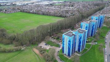 High Angle View of North Luton City During Cloudy and Rainy Day. Luton, England UK. March 19th, 2024 video