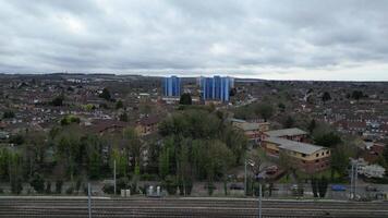 High Angle View of North Luton City During Cloudy and Rainy Day. Luton, England UK. March 19th, 2024 video