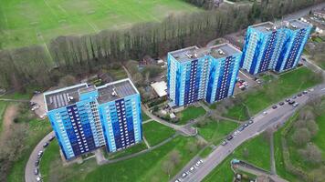 High Angle View of North Luton City During Cloudy and Rainy Day. Luton, England UK. March 19th, 2024 video